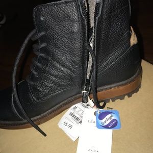 Genuine Leather Boys Boots- Zara sz 3